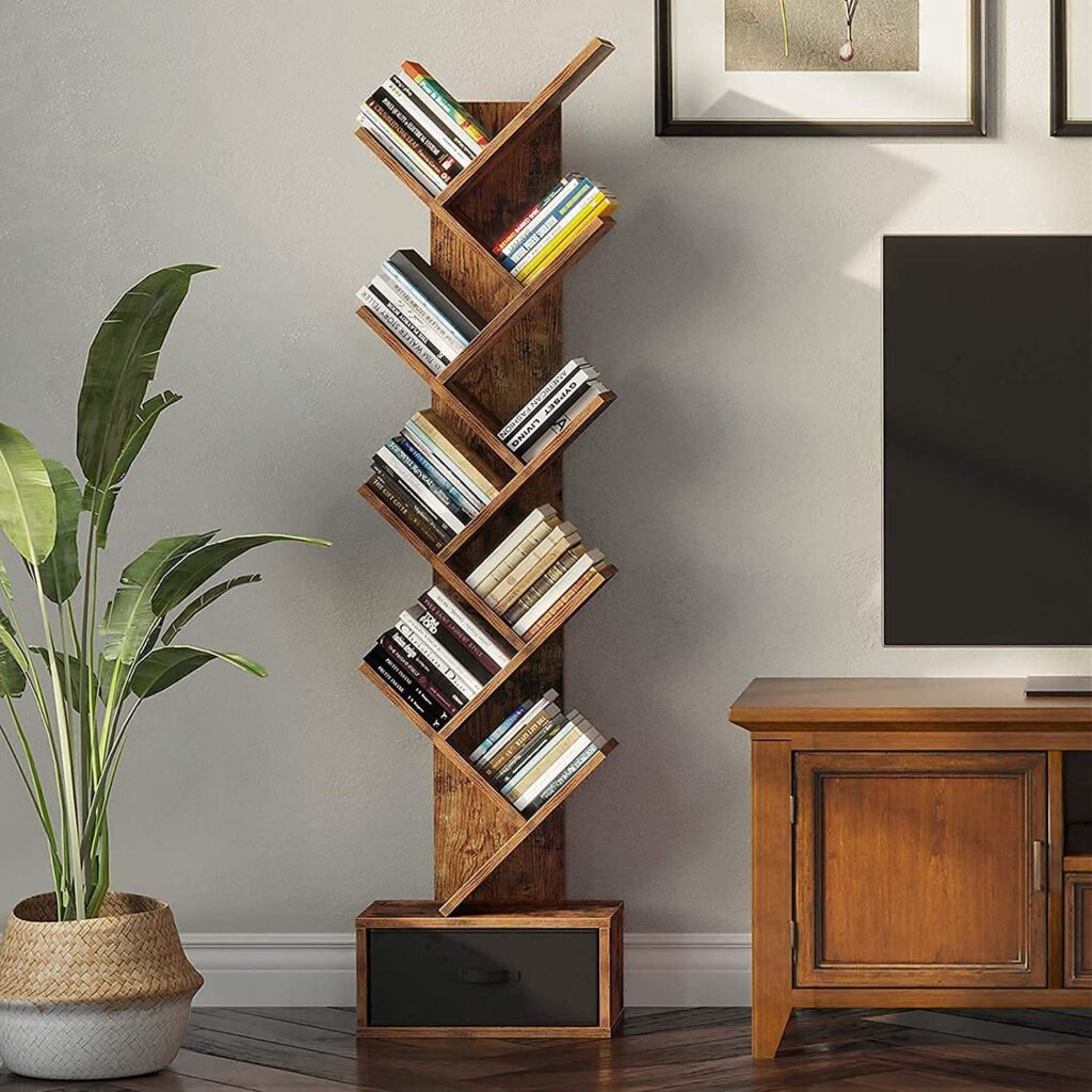 Home Decor Wood Corner Book Shelf