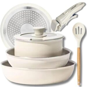 Non Stick Cookware Set with Detachable Handle
