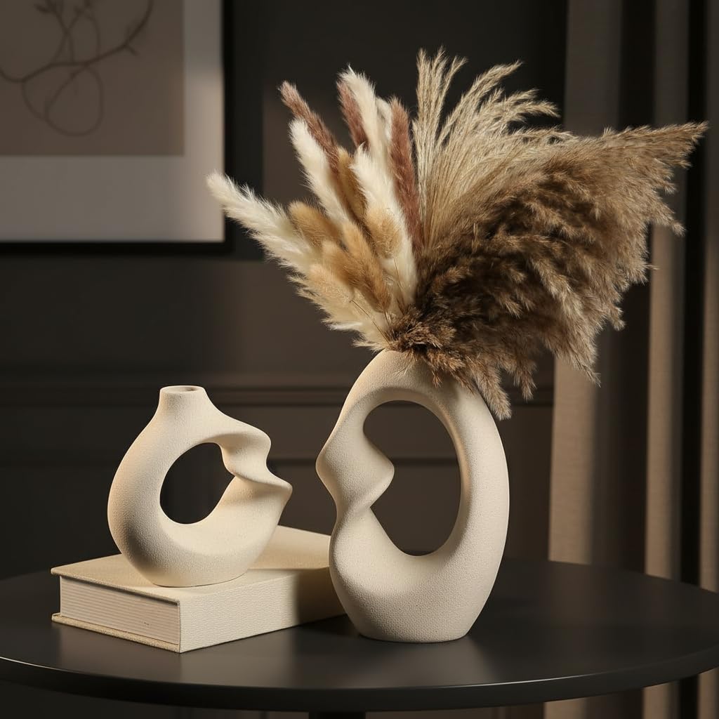 Unique White Ceramic Donut Vase