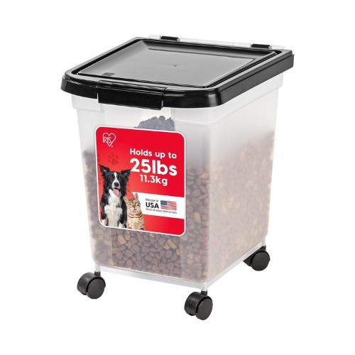Airtight pet food container keeping kibble fresh